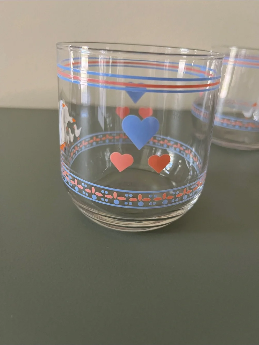 Vintage Luminarc “Hearts ‘N Geese” Juice Glasses from 1980’s Set-4
